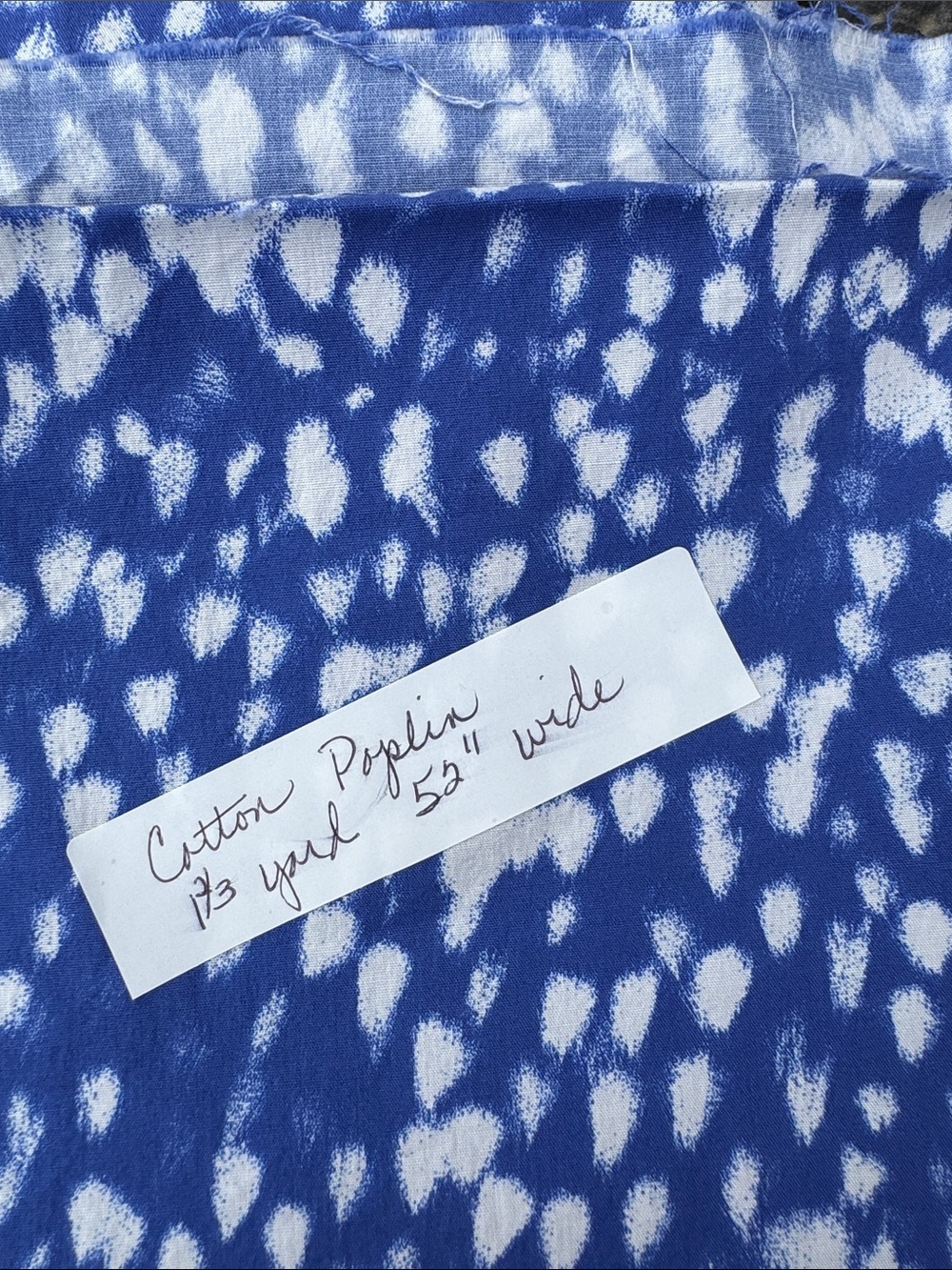 FABRIC Cotton Poplin Lightweight 1 2/3 yards 52” Wide